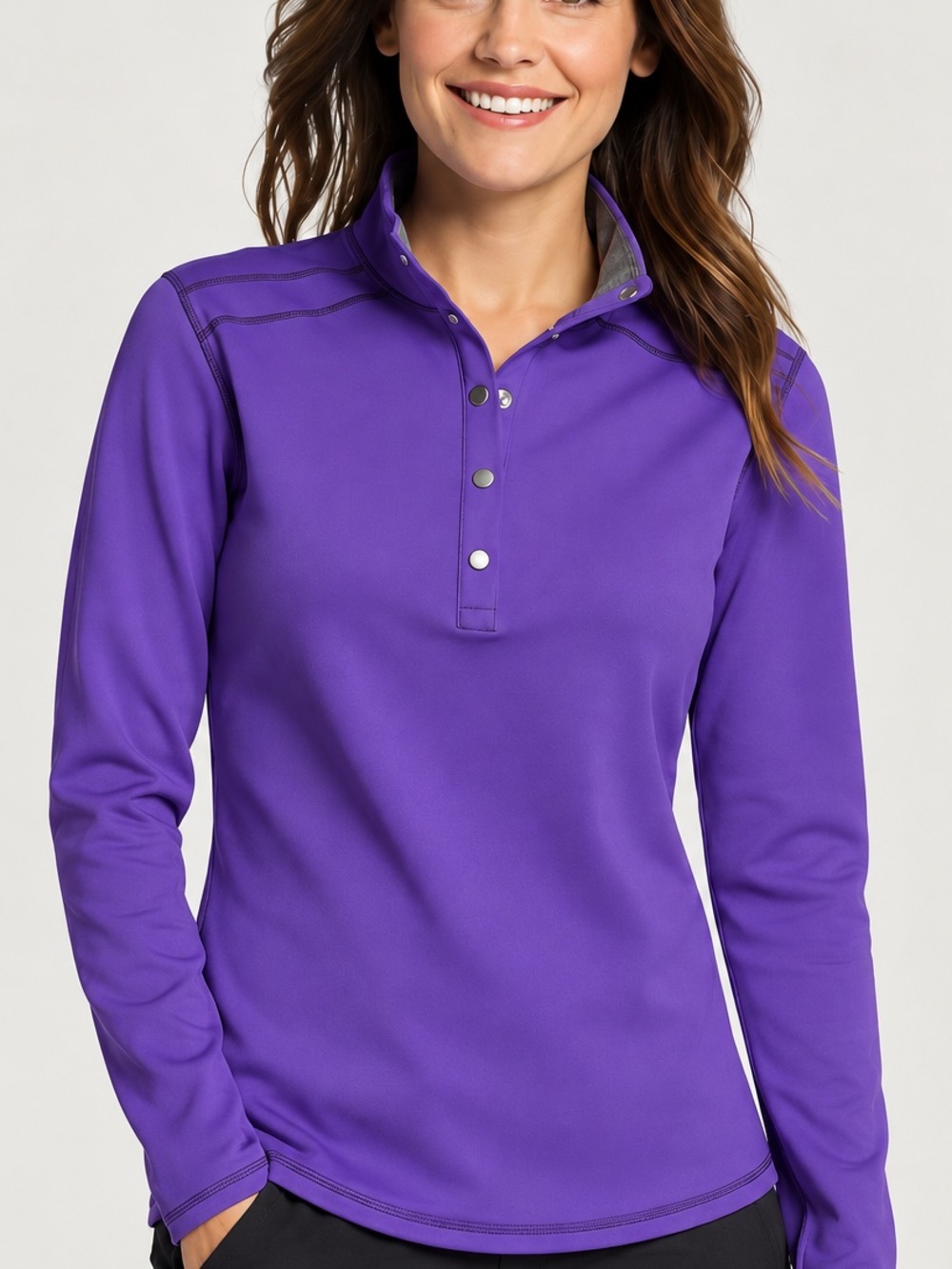 Cutter & Buck Evergreen Women’s XL Reversible UPF 50+ Golf Pullover Purple